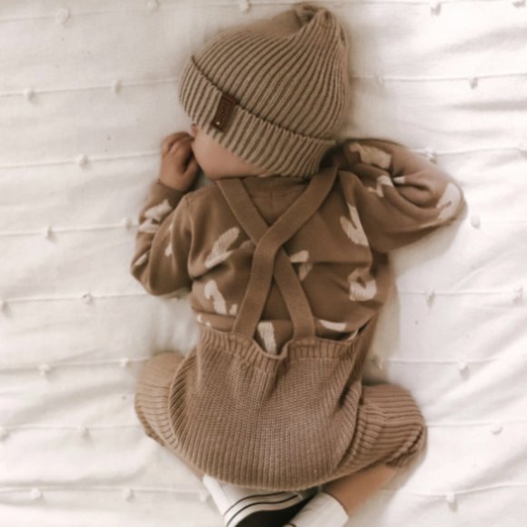 NWT Luna + Luca Chunky Knit Overalls 0-3 months - Picture 2 of 10